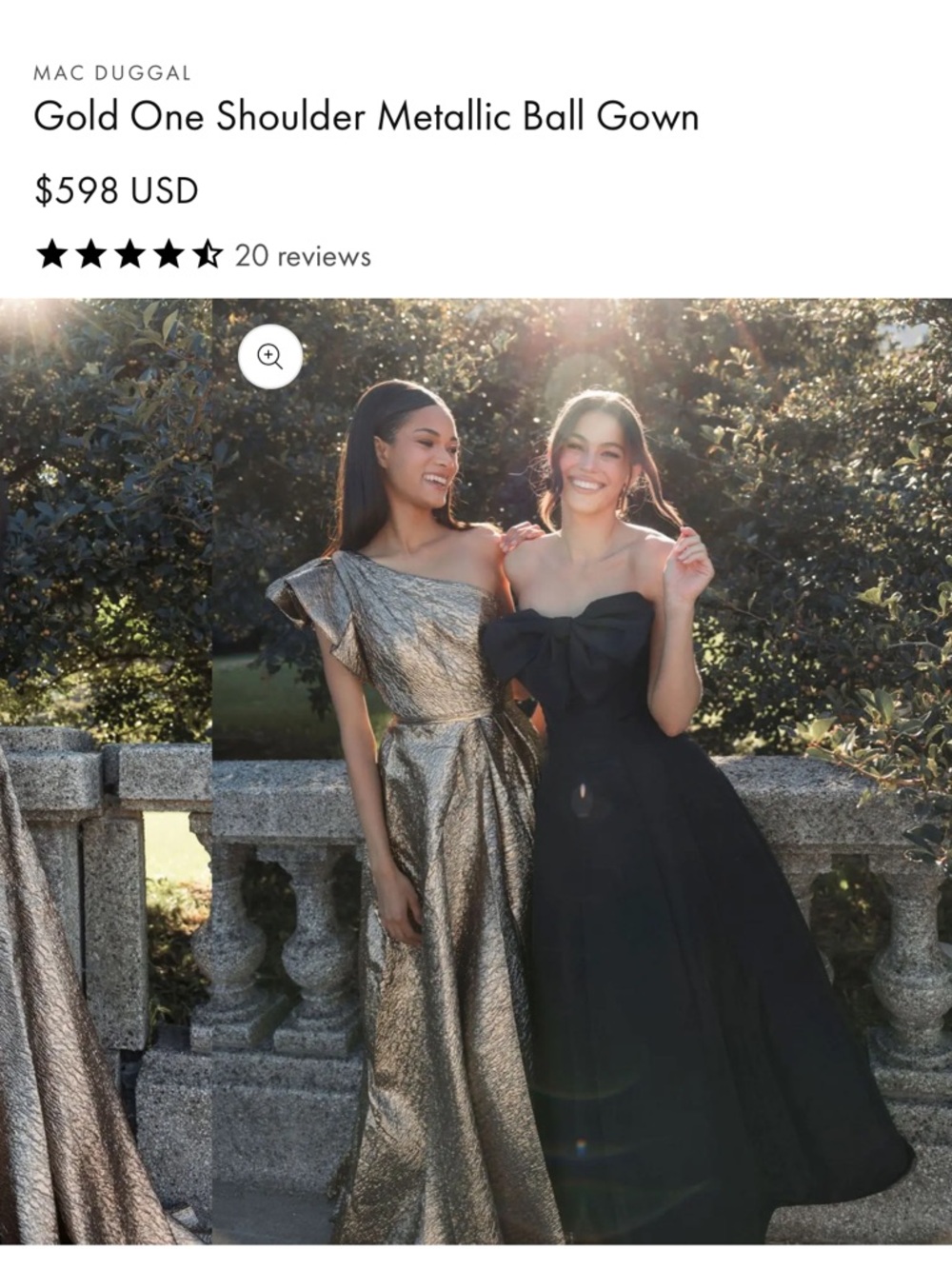 One-Shoulder Metallic Bronze Evening Gown - Picture 7 of 7